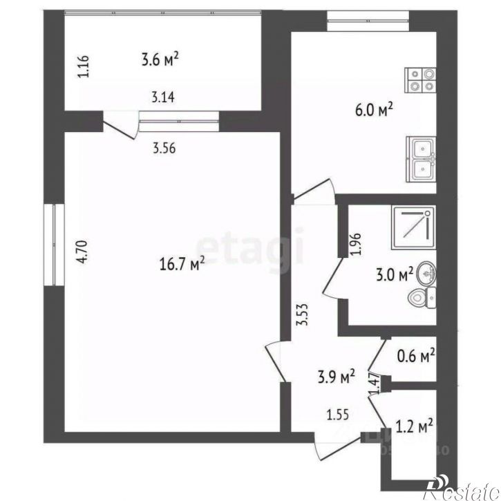 1-комн квартира Садовая улица, 11А,  д. 11А