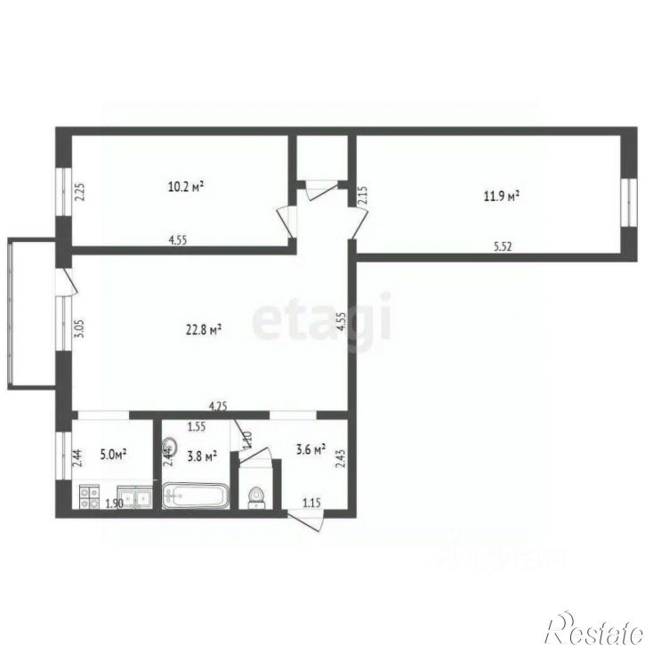 3-комн квартира мкр 2, 18,  д. 18