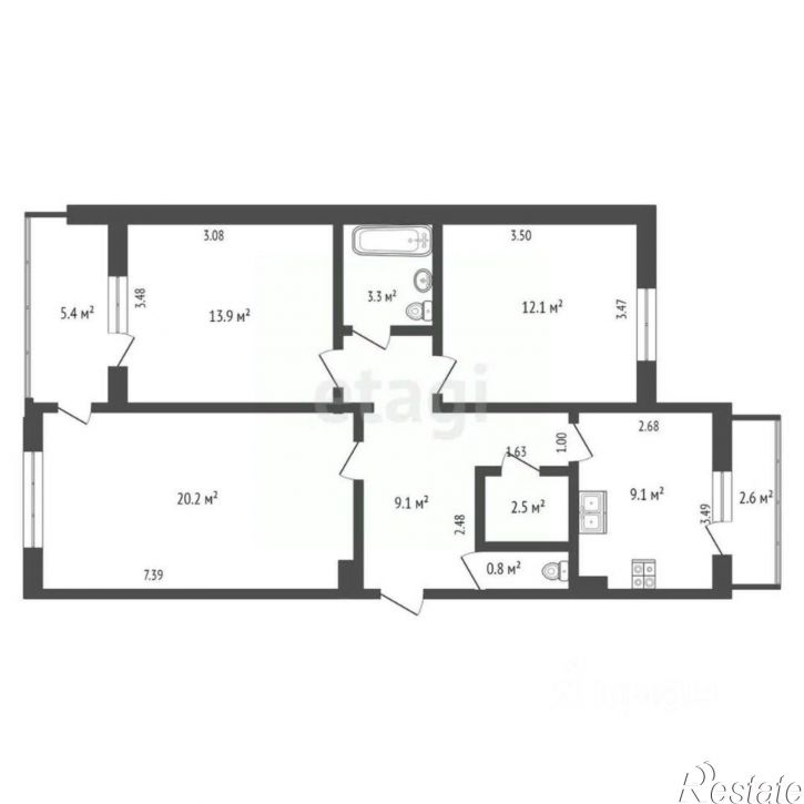 3-комн квартира улица Димитрова, 5,  д. 5