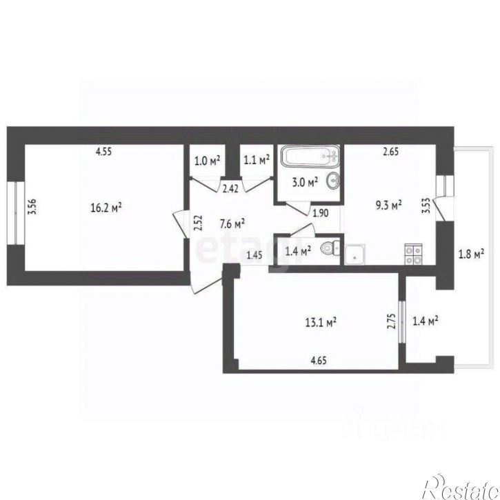 2-комн квартира проспект Героев Десантников, 2,  д. 2