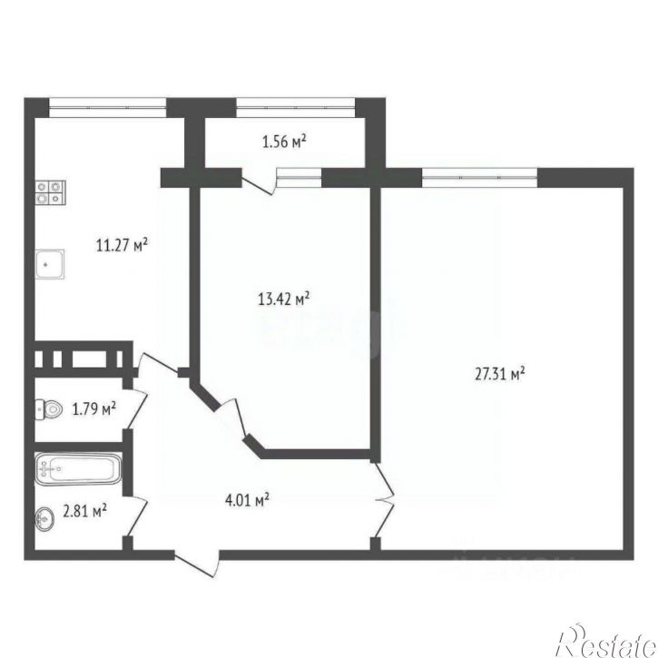 2-комн квартира ул Крымской весны, 2,  д. 2