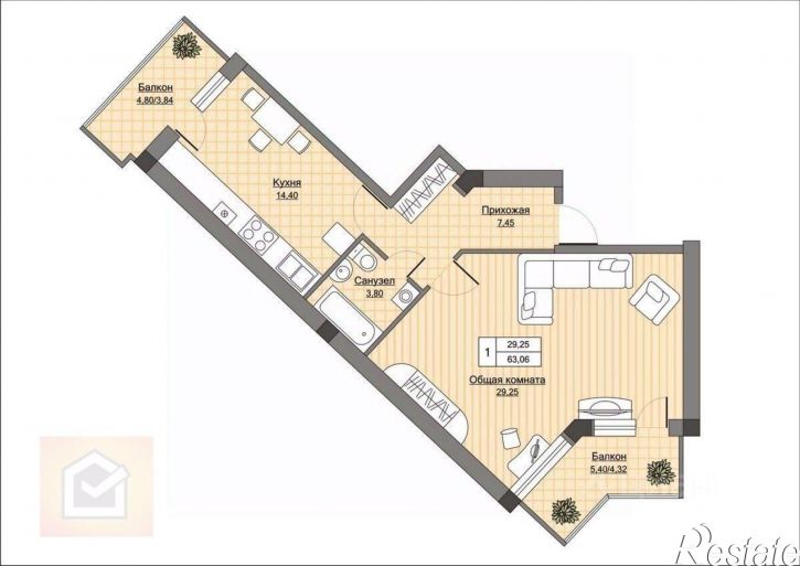 1-комн квартира улица Тараса Шевченко, 8Г,  д. 8Г