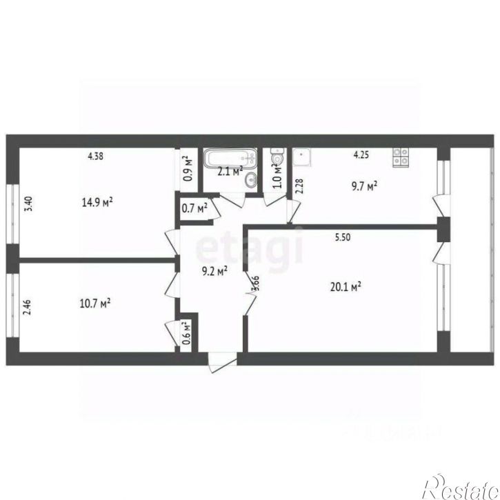 3-комн квартира Солнечная улица, 7,  д. 7