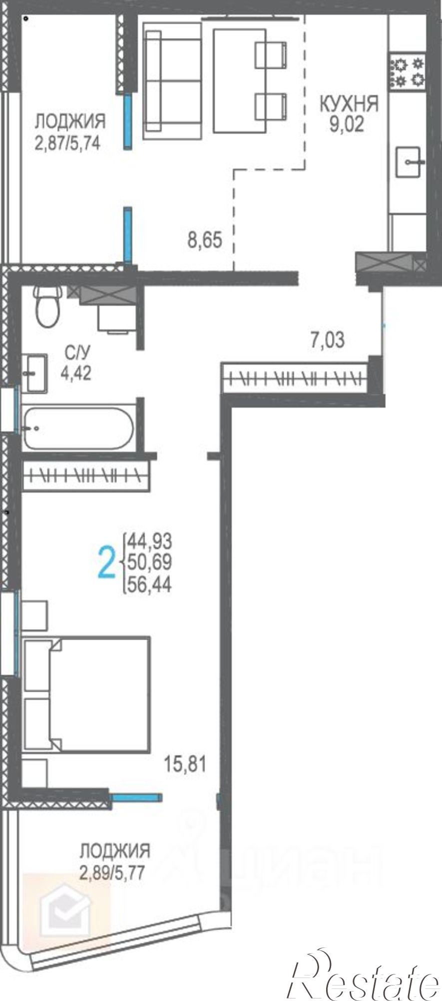 Купить квартиру за 9 933 400 рублей на Сакский район, Прибрежное с.