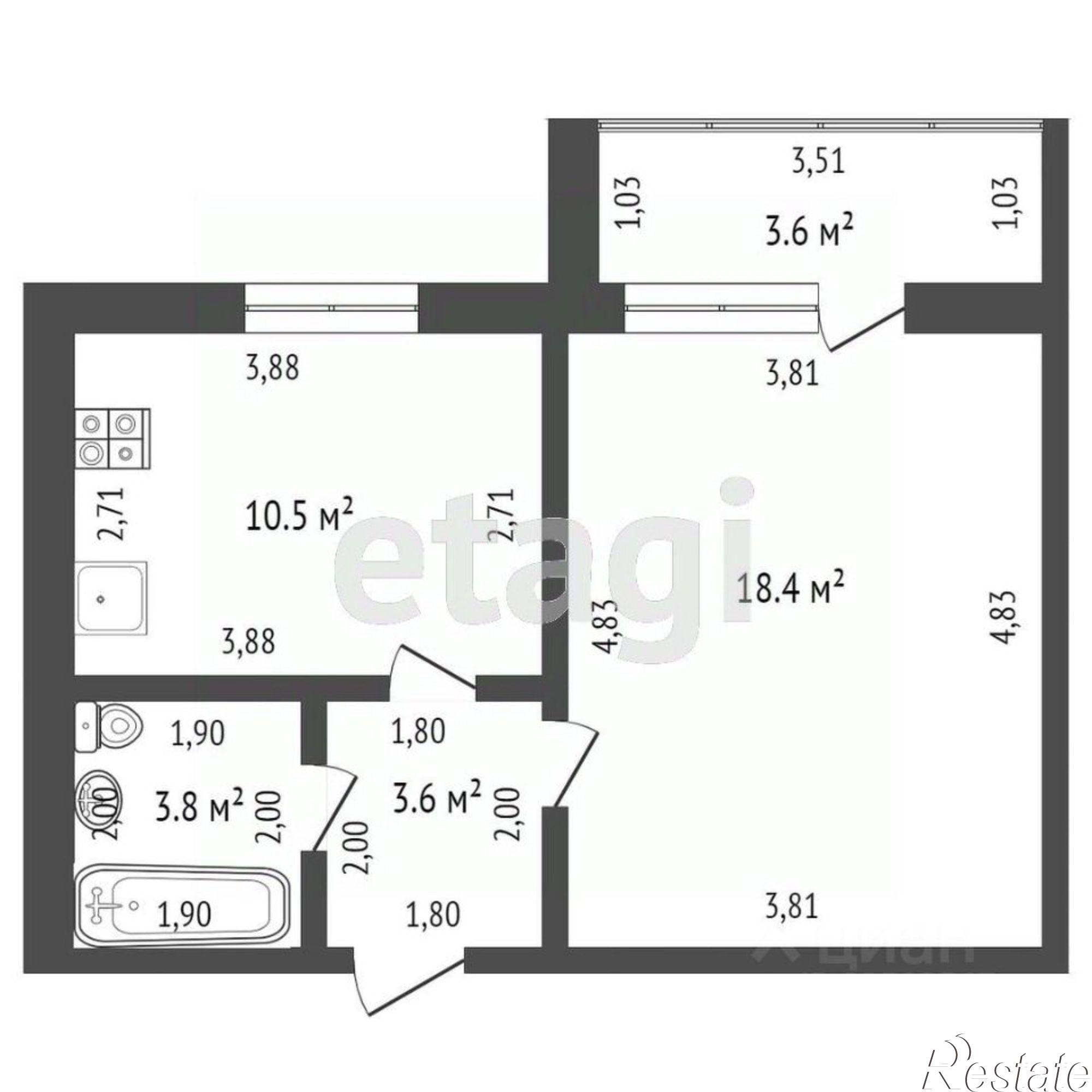 Купить квартиру за 6 800 000 рублей на ул Тепличная, 3