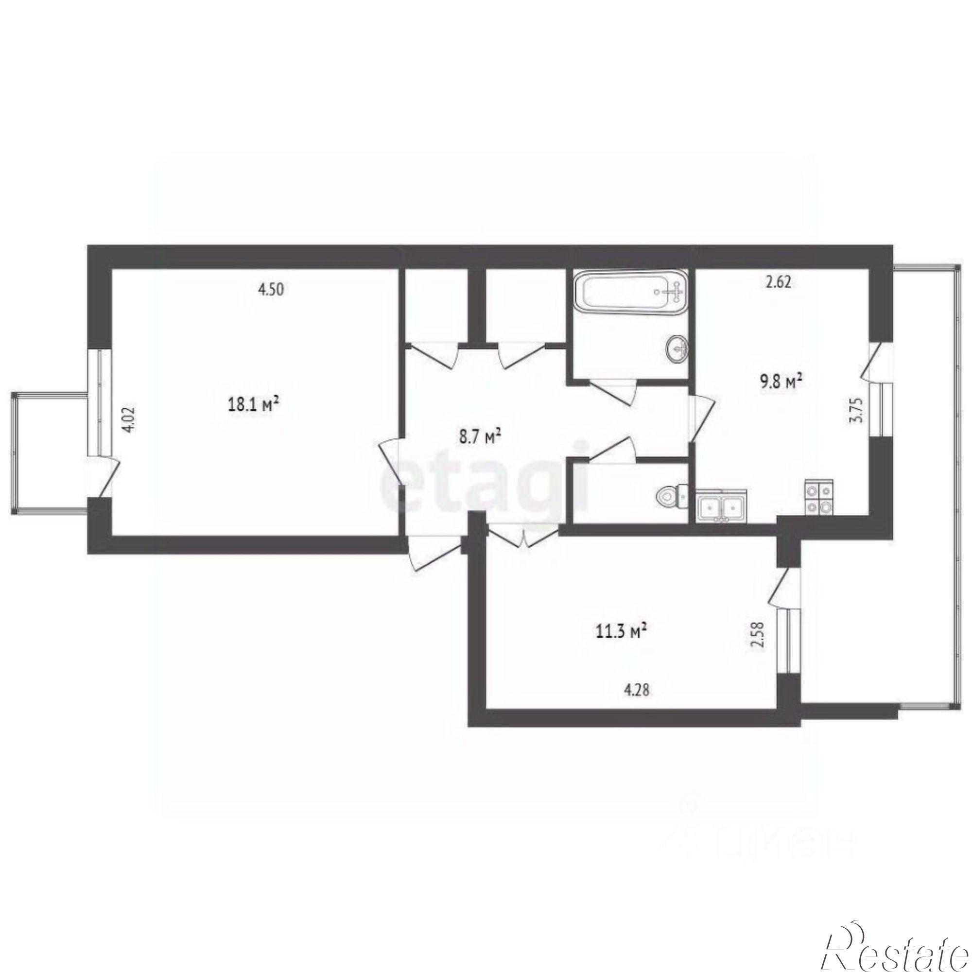 Купить квартиру за 5 900 000 рублей на ул Толстого, 49