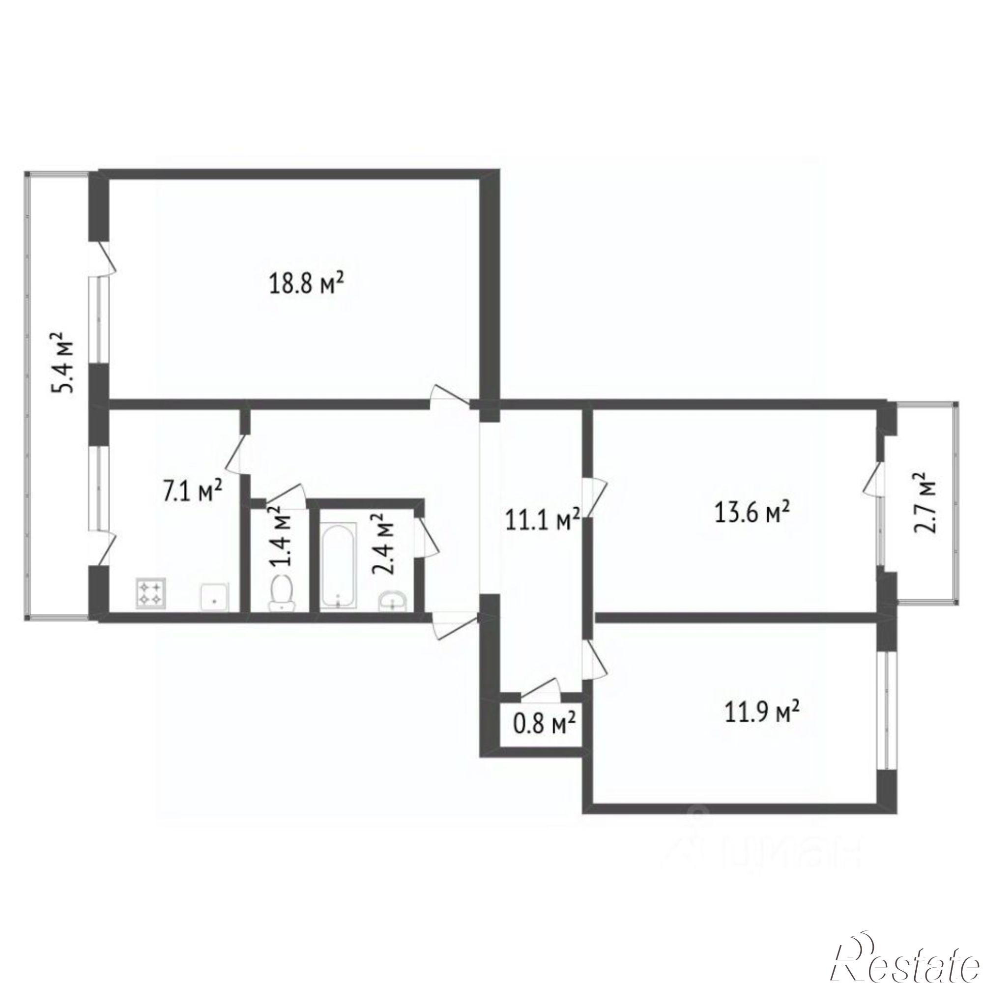 Купить квартиру за 11 900 000 рублей на ул Хрусталева, 137