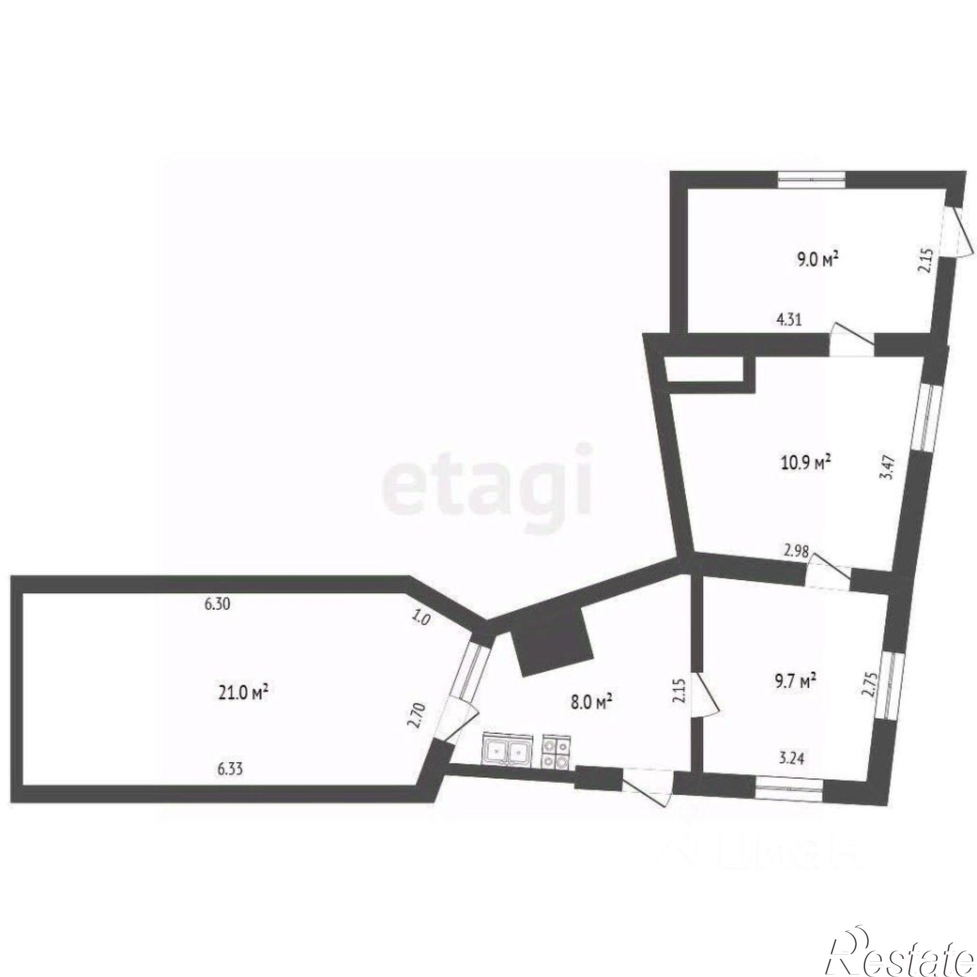 Купить квартиру за 8 100 000 рублей на Севастопольское шоссе, 8 литЖ