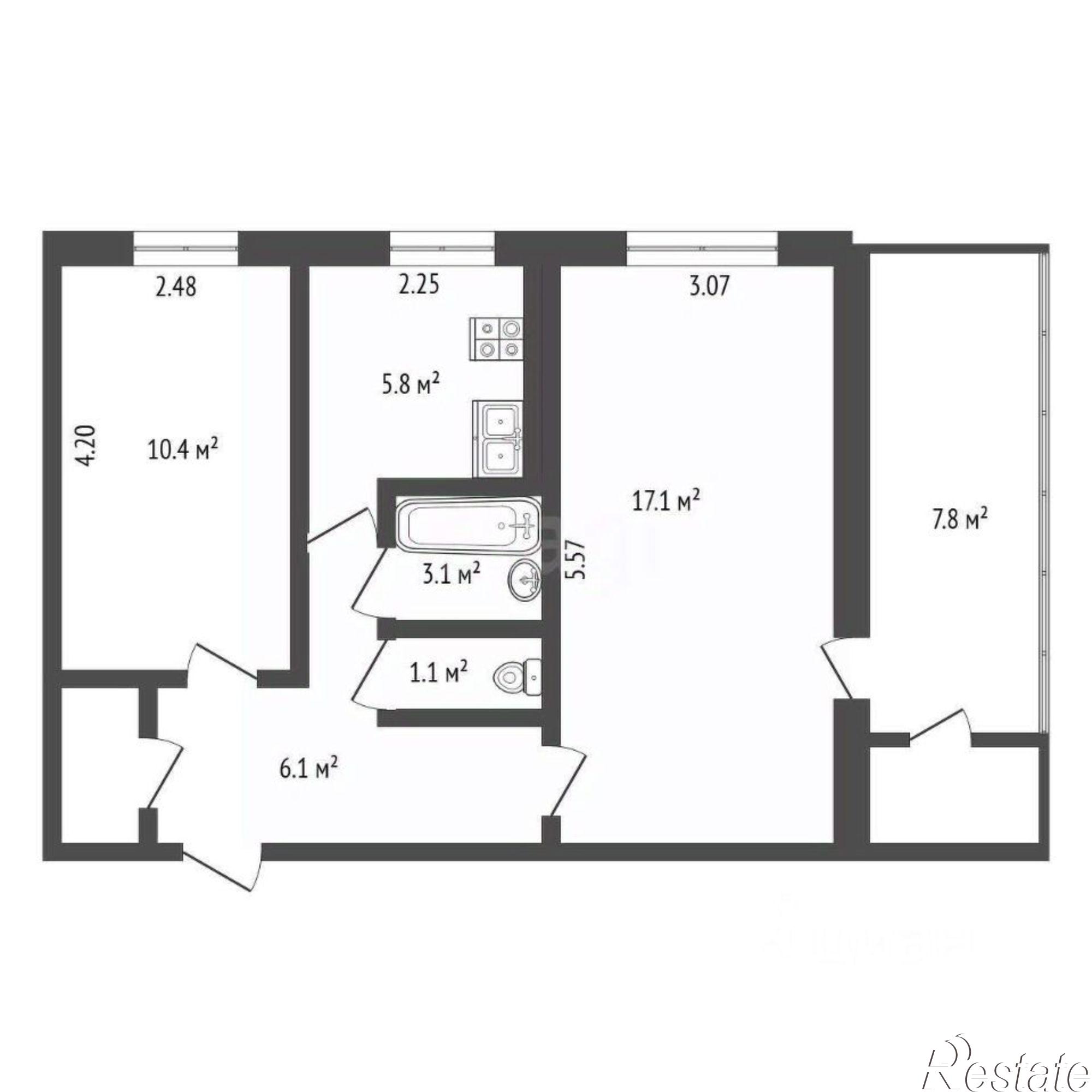 Купить квартиру за 10 300 000 рублей на Западная улица, 21