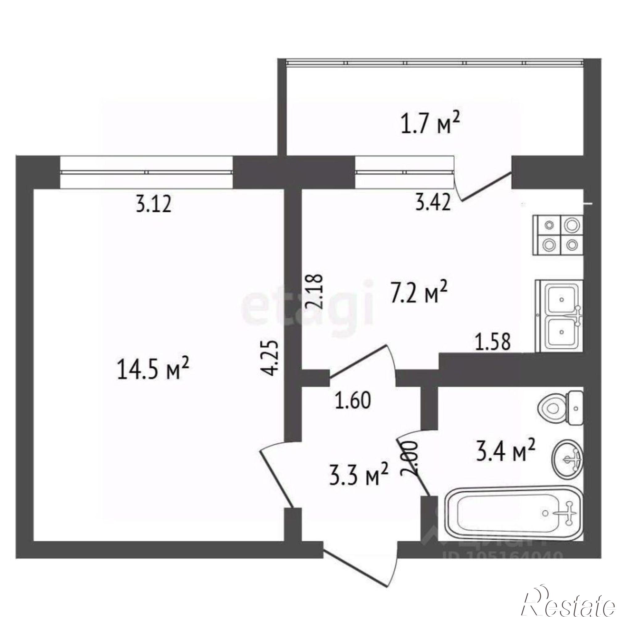 Купить квартиру за 4 700 000 рублей на 2-й микрорайон, 48А