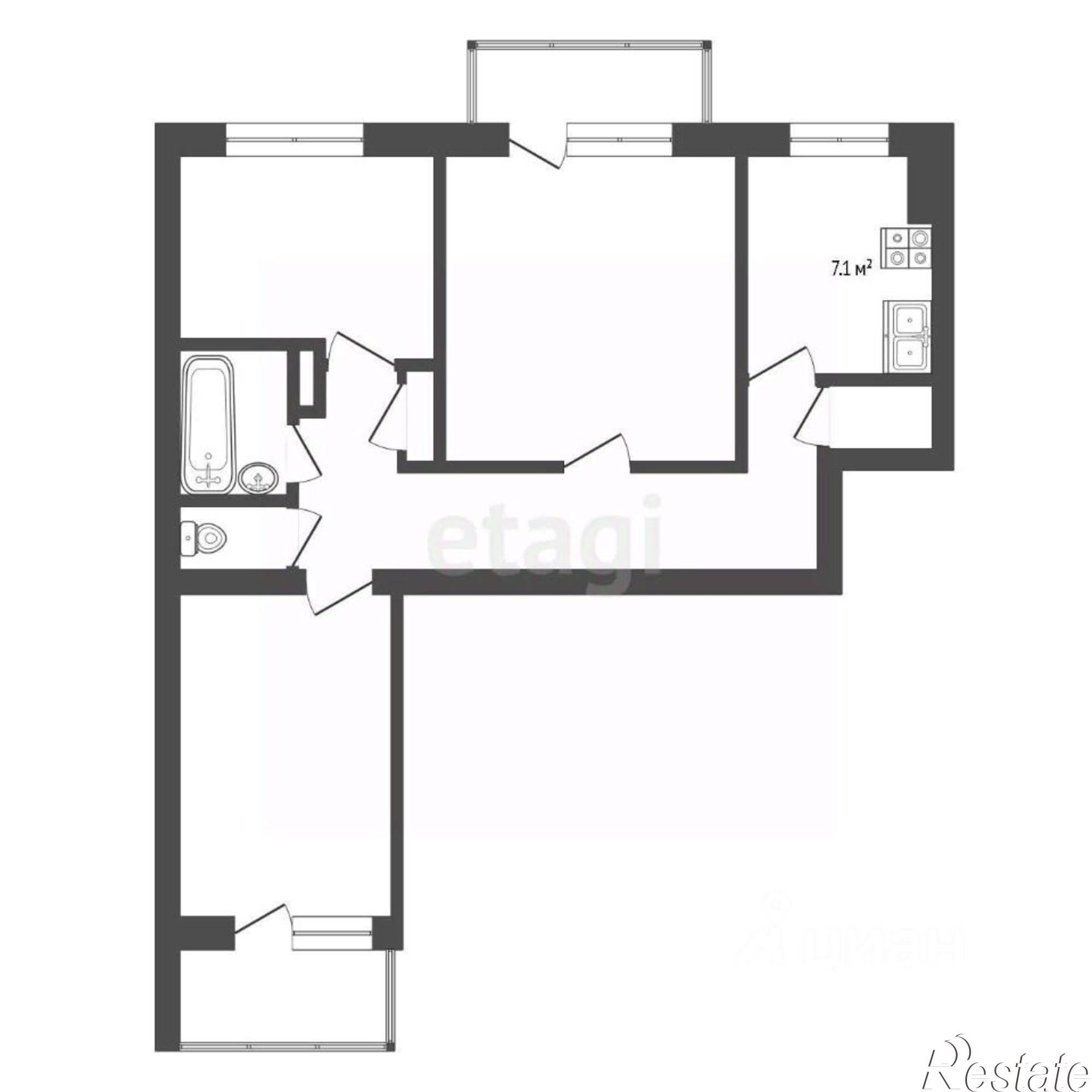 Купить квартиру за 9 300 000 рублей на улица Магдесяна, 17