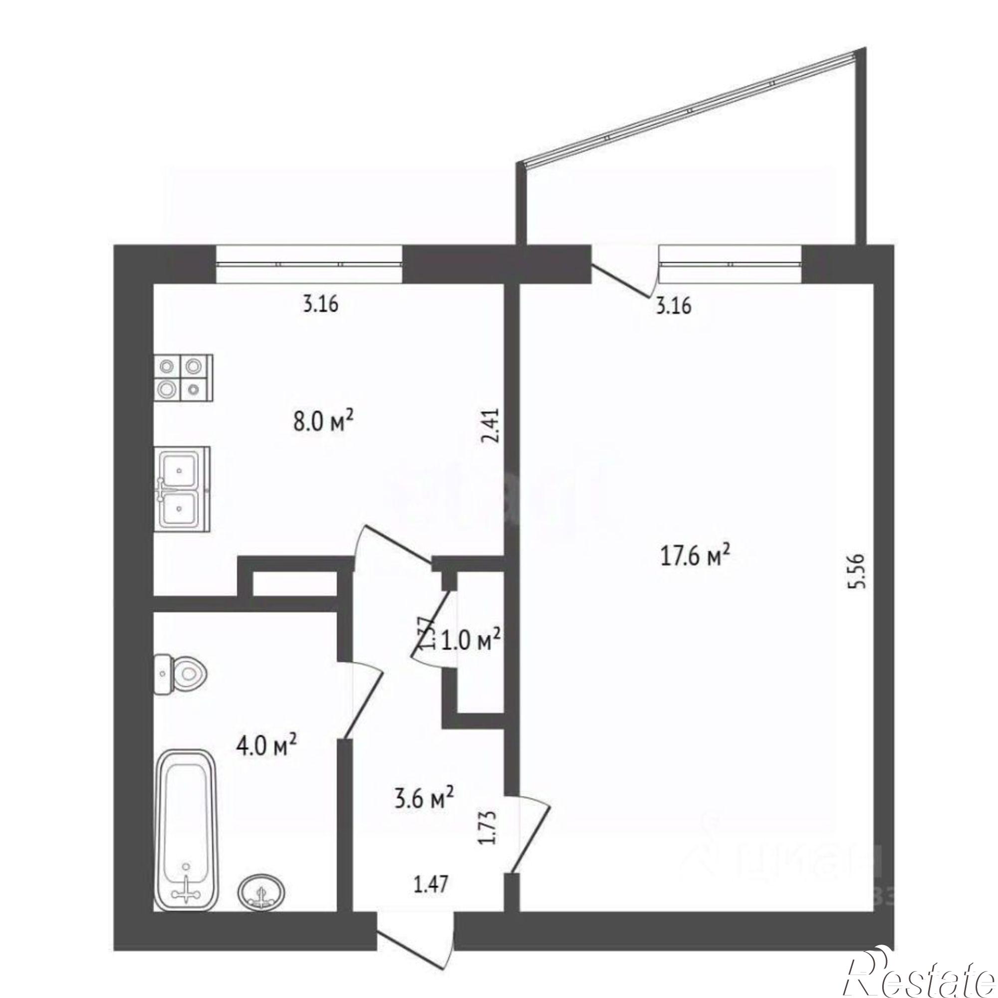 Купить квартиру за 4 900 000 рублей на улица Гайдара, 23