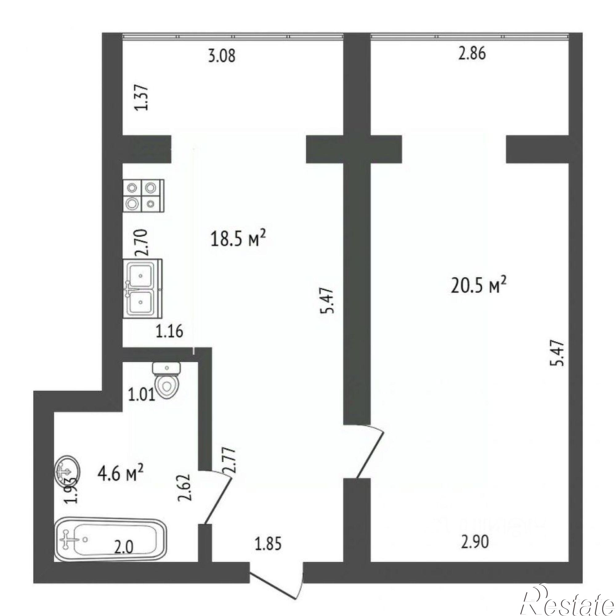 Купить квартиру за 4 796 000 рублей на улица Грузинова, 61