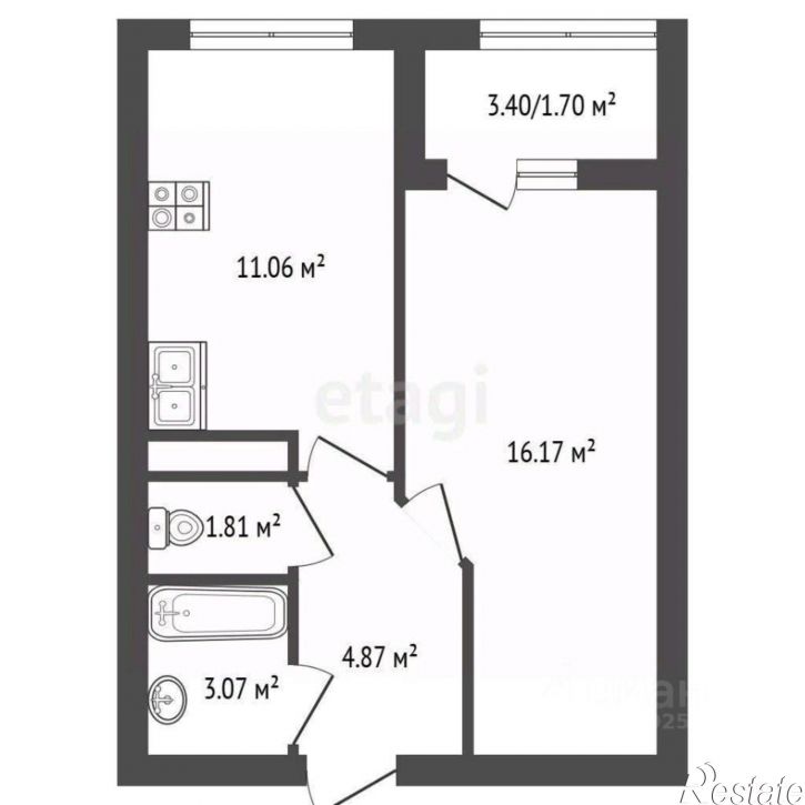 1-комн квартира ул Крымской весны, 2,  д. 2