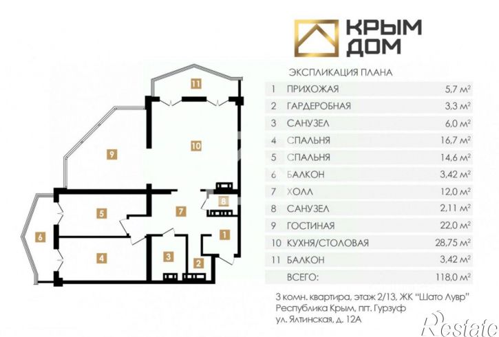 3-комн квартира Ялтинская улица, 12А,  д. 12А
