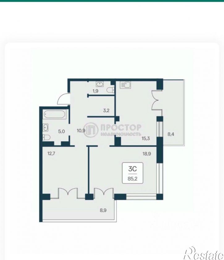 3-комн квартира Севастопольское шоссе, 2А,  д. 2А