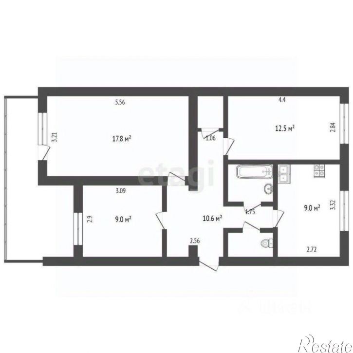 3-комн квартира улица Фрунзе, 56,  д. 56