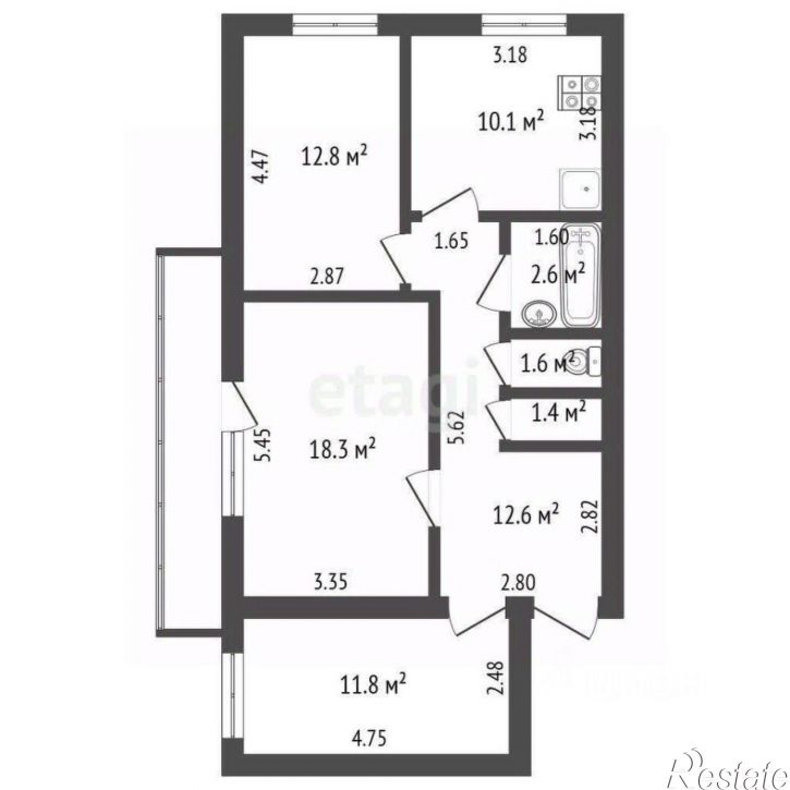3-комн квартира Нижнегорский район