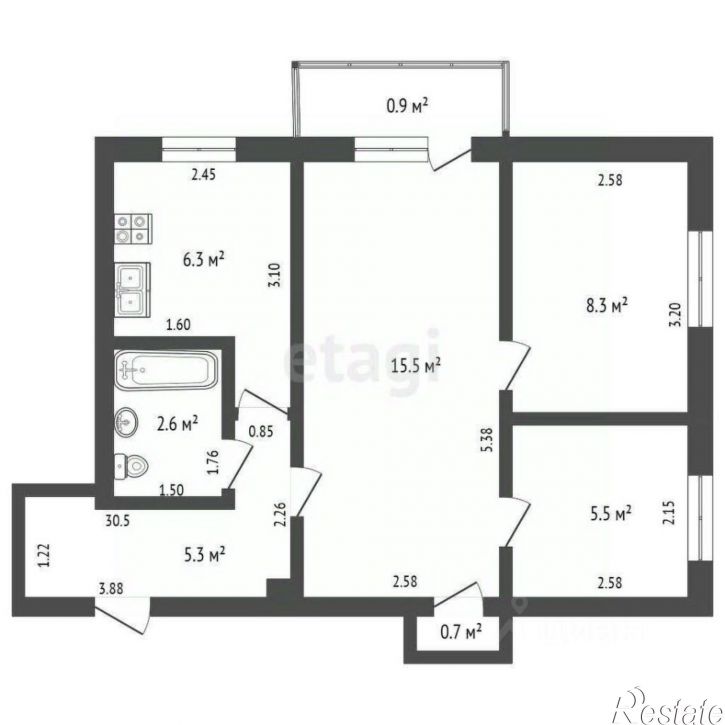 3-комн квартира ул Керченская, 14,  д. 14