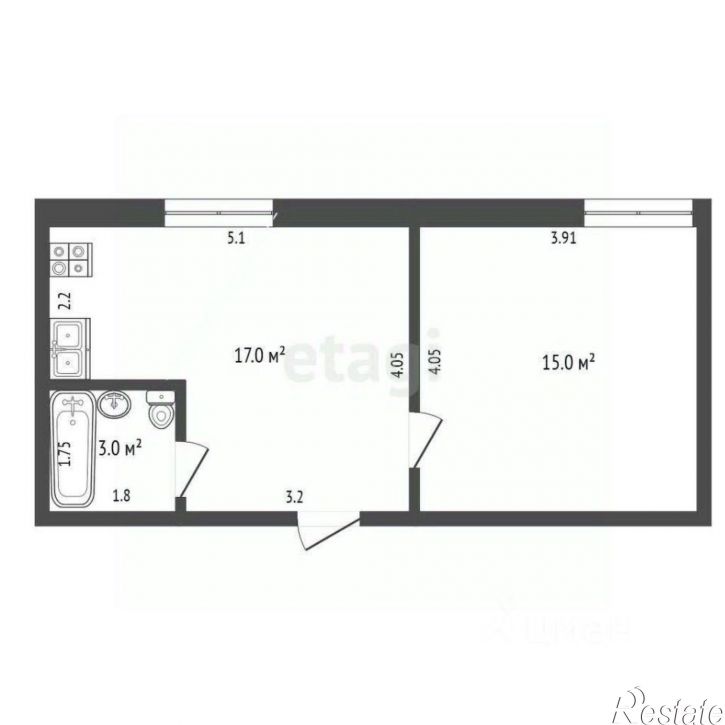 1-комн квартира ул Луначарского, 31,  д. 31