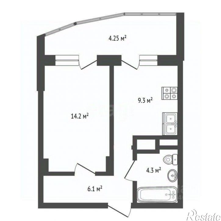 1-комн квартира улица 40 лет Октября, 9В,  д. 9В