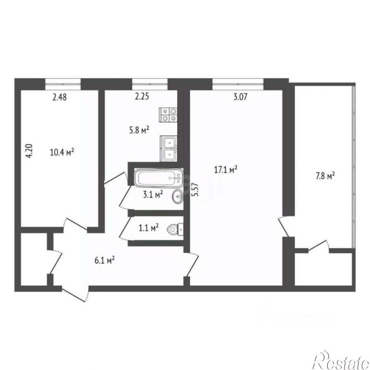 2-комн квартира Западная улица, 21,  д. 21