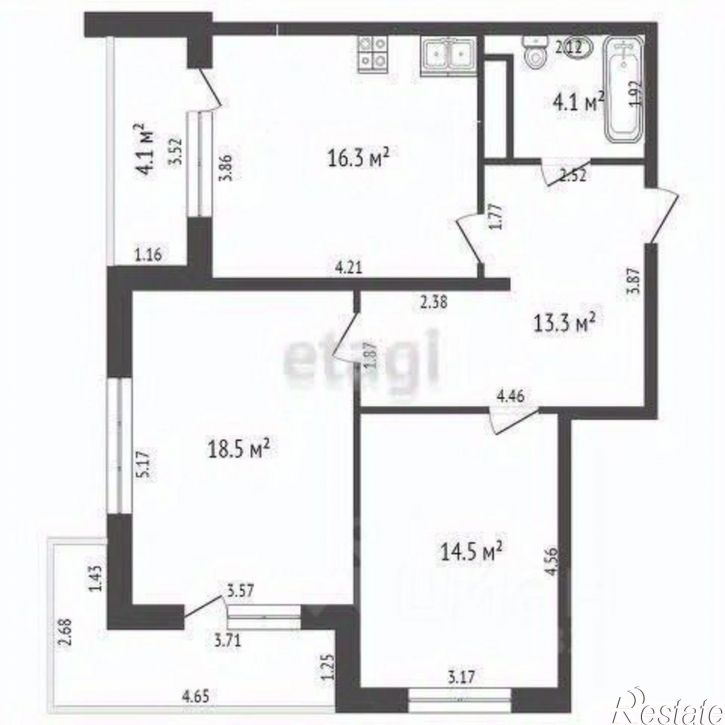 2-комн квартира улица Авроры, 77 к1,  д. 77 к1