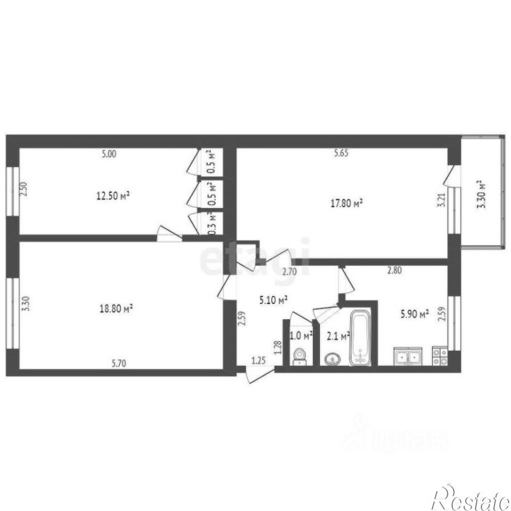 3-комн квартира улица Сырникова, 6,  д. 6