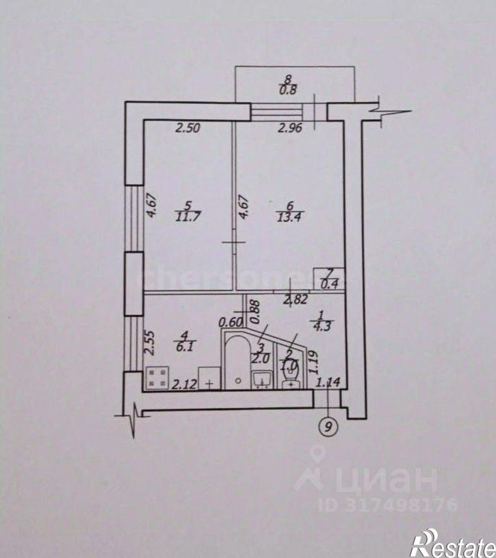 2-комн квартира улица Гайдара, 1/1,  д. 1/1