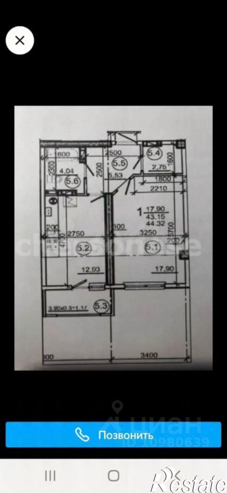 1-комн квартира Античный пр-кт, 5/1,  д. 5/1