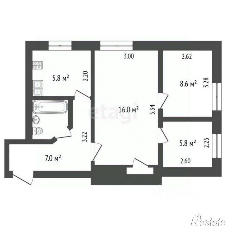 3-комн квартира Белогорский район, Белогорск