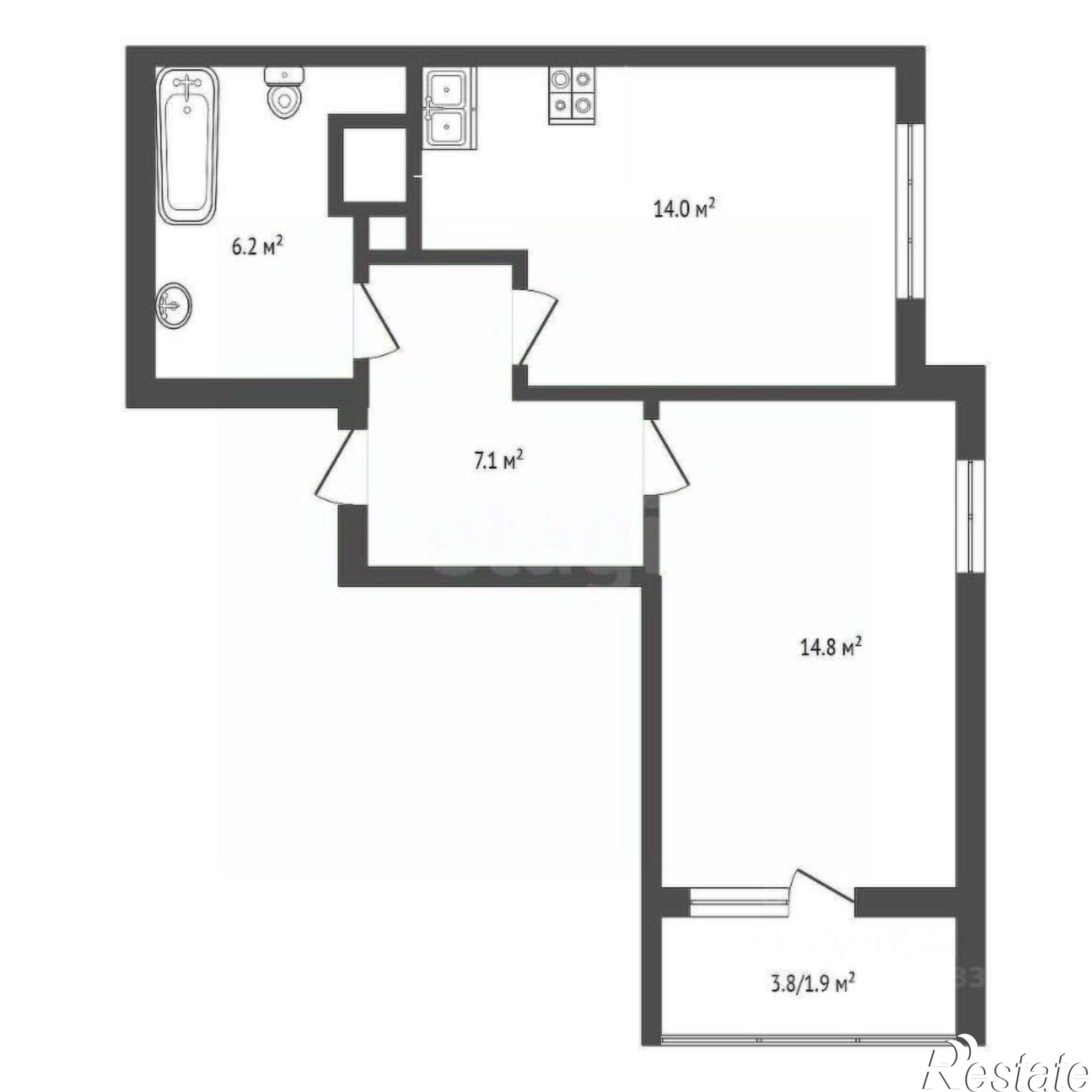 Купить квартиру за 6 389 990 рублей на ул Дачная, 103В