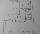 3-комн, 69кв м, этаж 2/2 улица Адмирала Макарова, 45