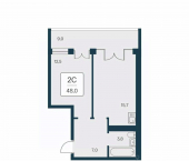 2-комн, 48 кв м, этаж 4/4 Севастопольское шоссе, 2А