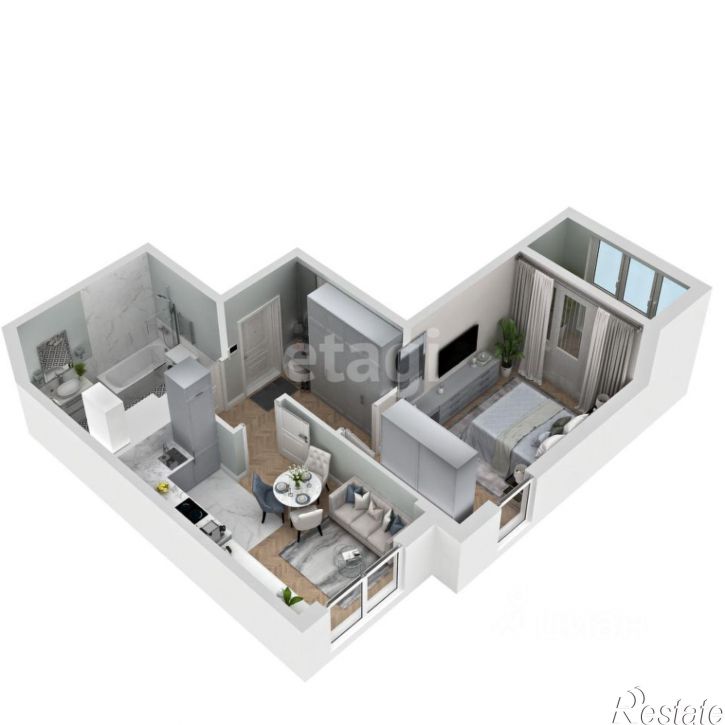 1-комн квартира в новом доме ул Дачная, 103В,  д. 103В