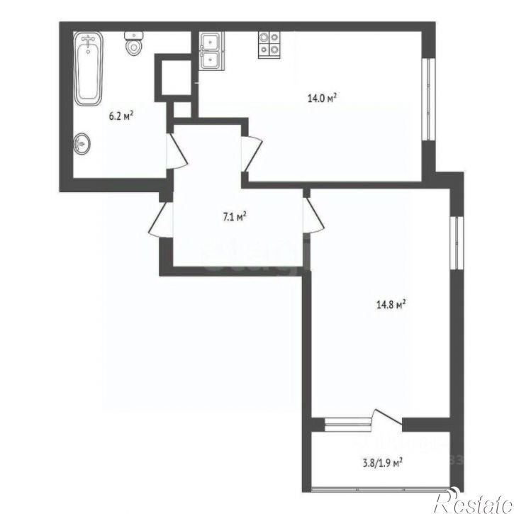 1-комн квартира в новом доме ул Дачная, 103В,  д. 103В