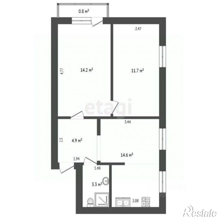 2-комн квартира улица Ленина, 36А,  д. 36А