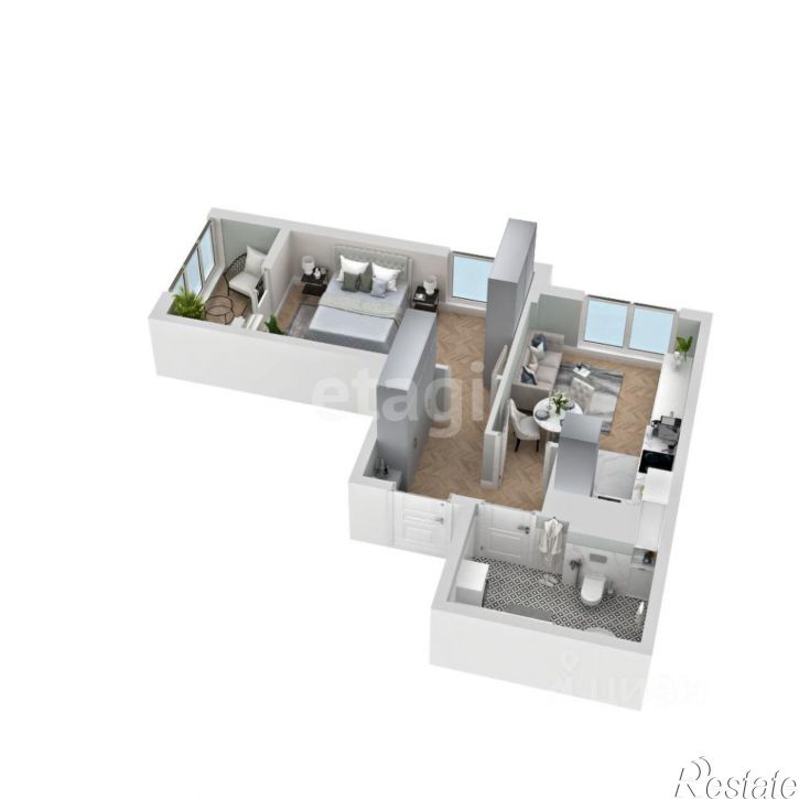 1-комн квартира в новом доме ул Дачная, 103В,  д. 103В