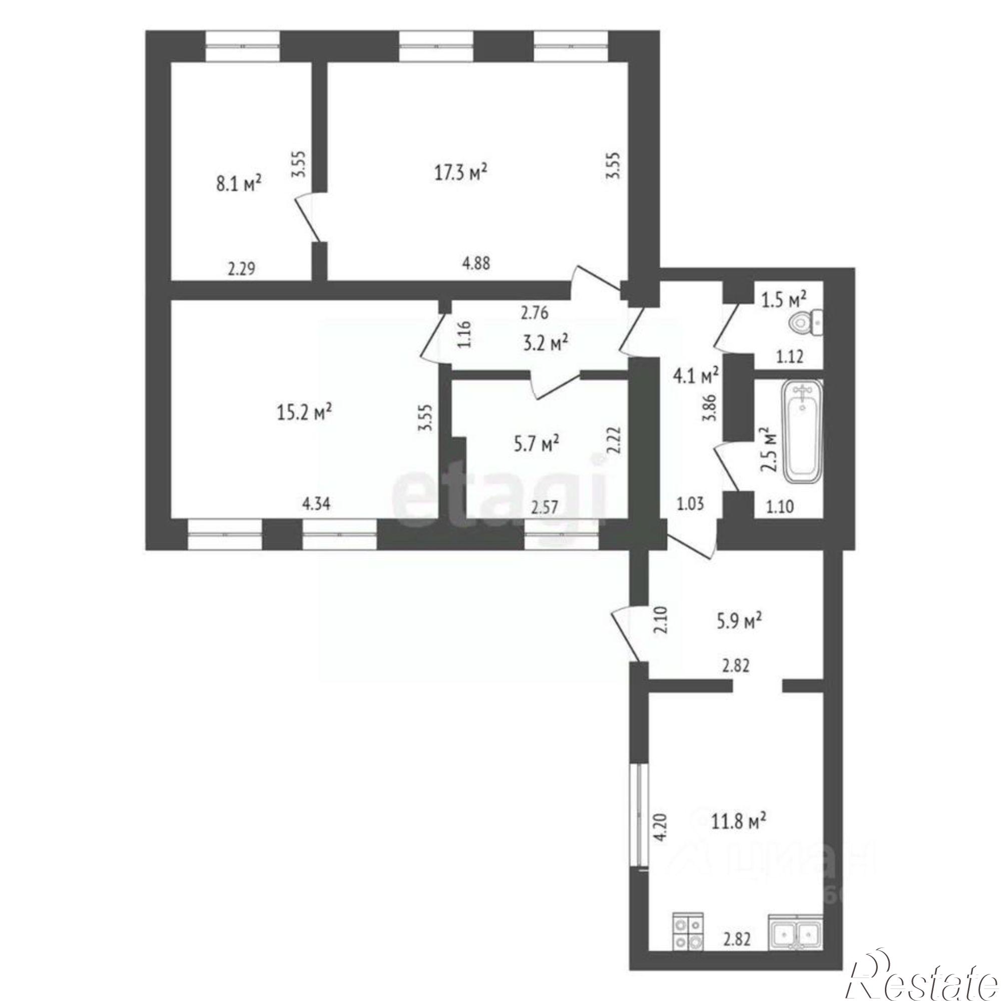 Купить квартиру за 7 900 000 рублей на ул Евпаторийская, 31А