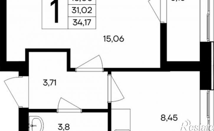 1-комн квартира в новом доме ул Котляревского, 9,  д. 9