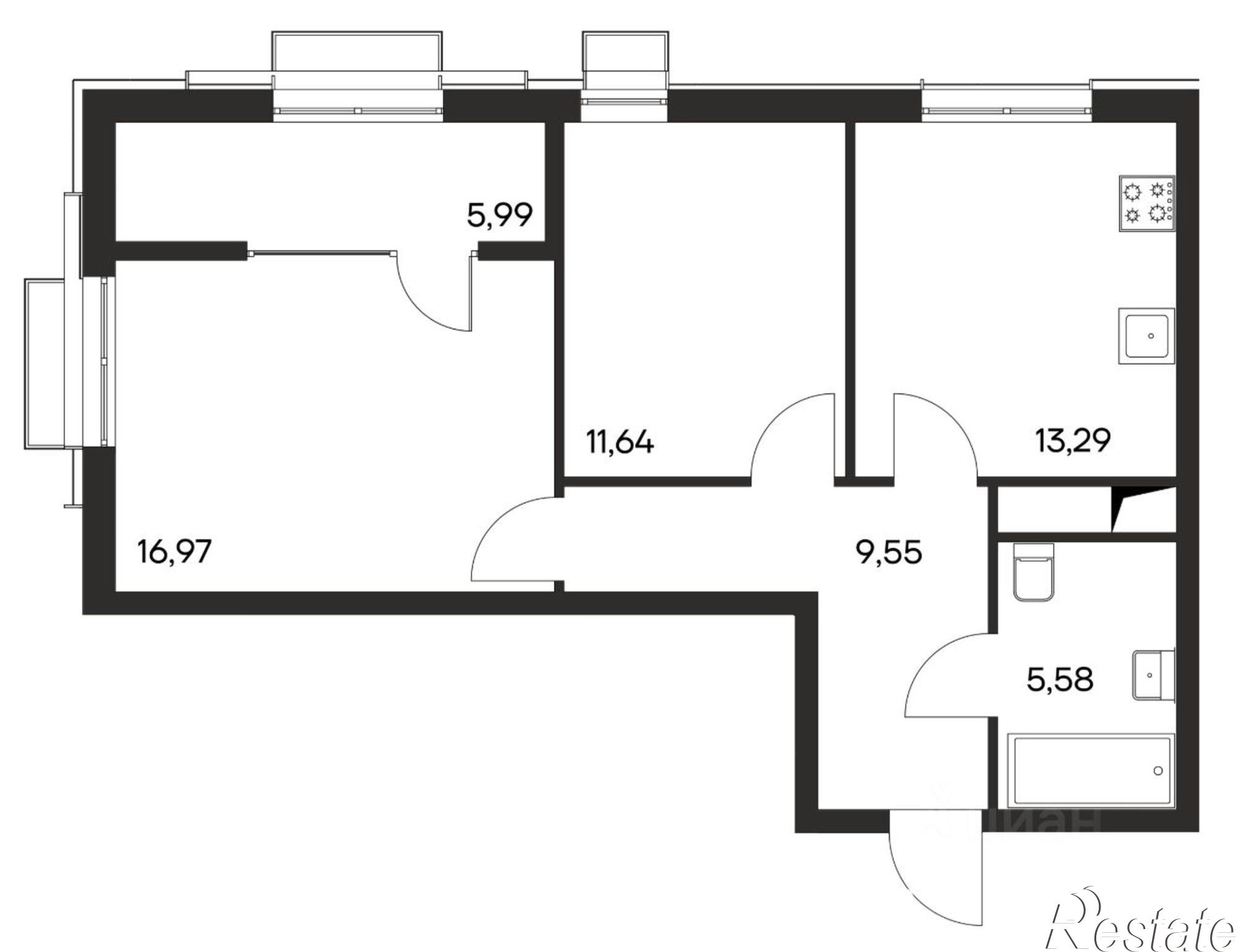 Купить квартиру за 9 548 840 рублей на Симферопольский район