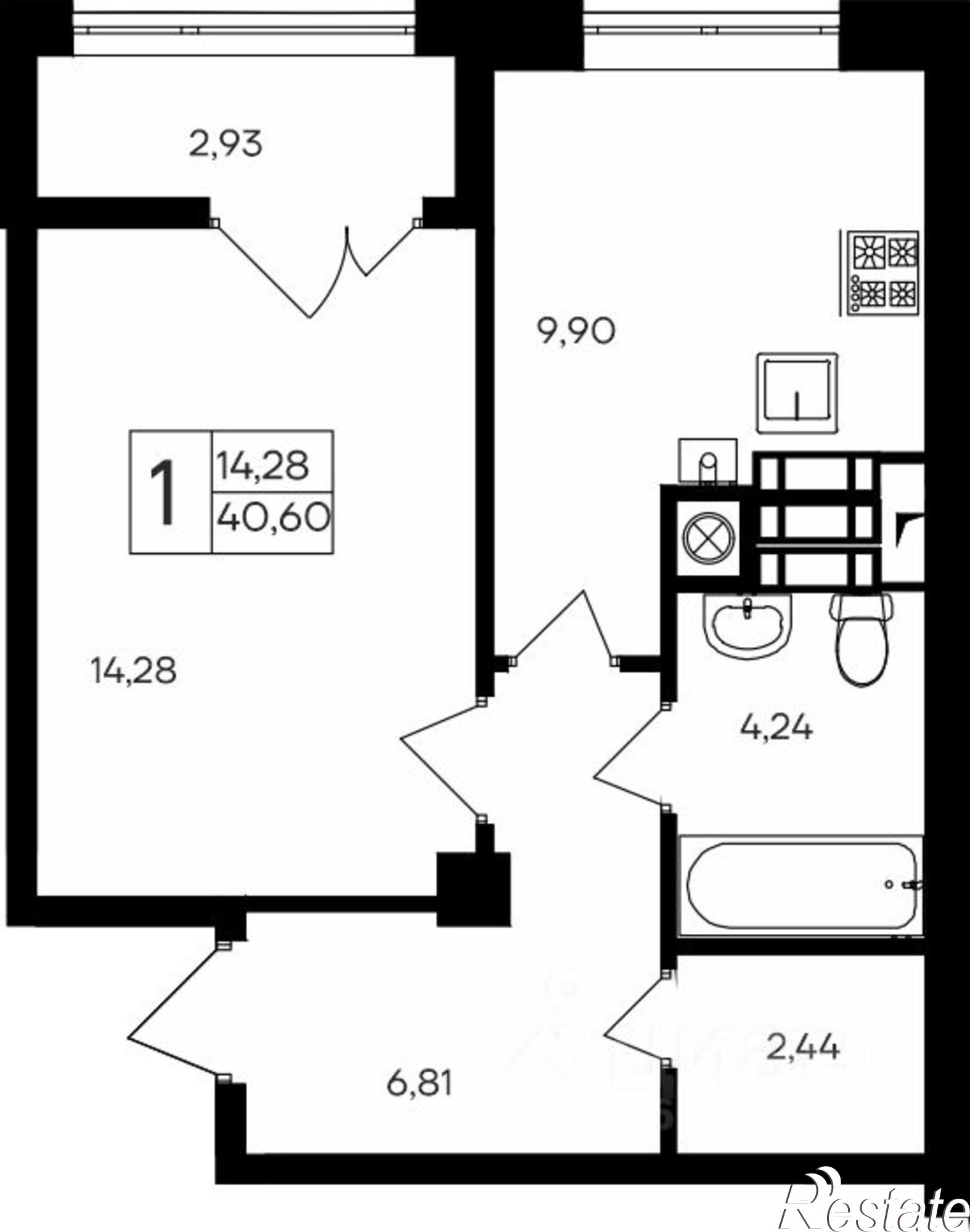 Купить квартиру за 5 785 500 рублей на ул Парковая, 1 1