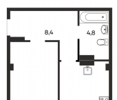 1-комн, 47 кв м, этаж 9/9 улица Мира, 20