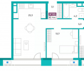 2-комн, 70 кв м, этаж 8/9 улица Воровского