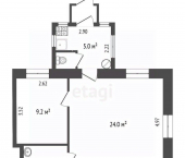 2-комн, 43кв м, этаж 1/2 улица Желябова, 26