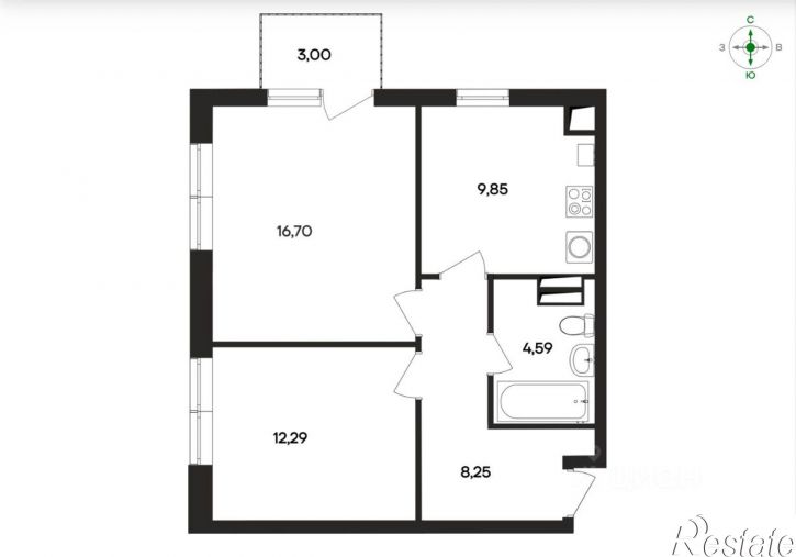 2-комн квартира Олимпийская улица, 10,  д. 10