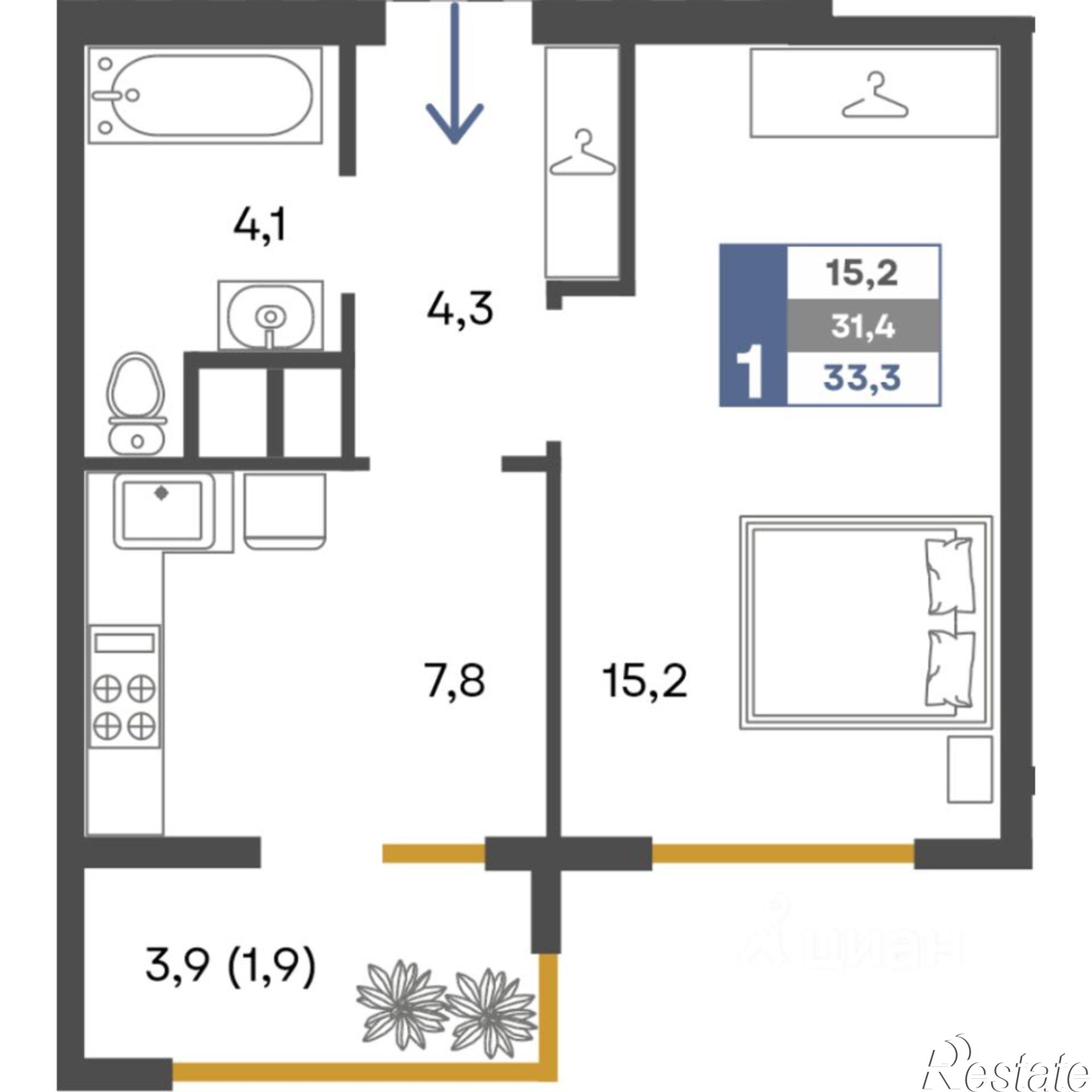 Купить квартиру за 5 627 700 рублей на ул Дачная, 103В