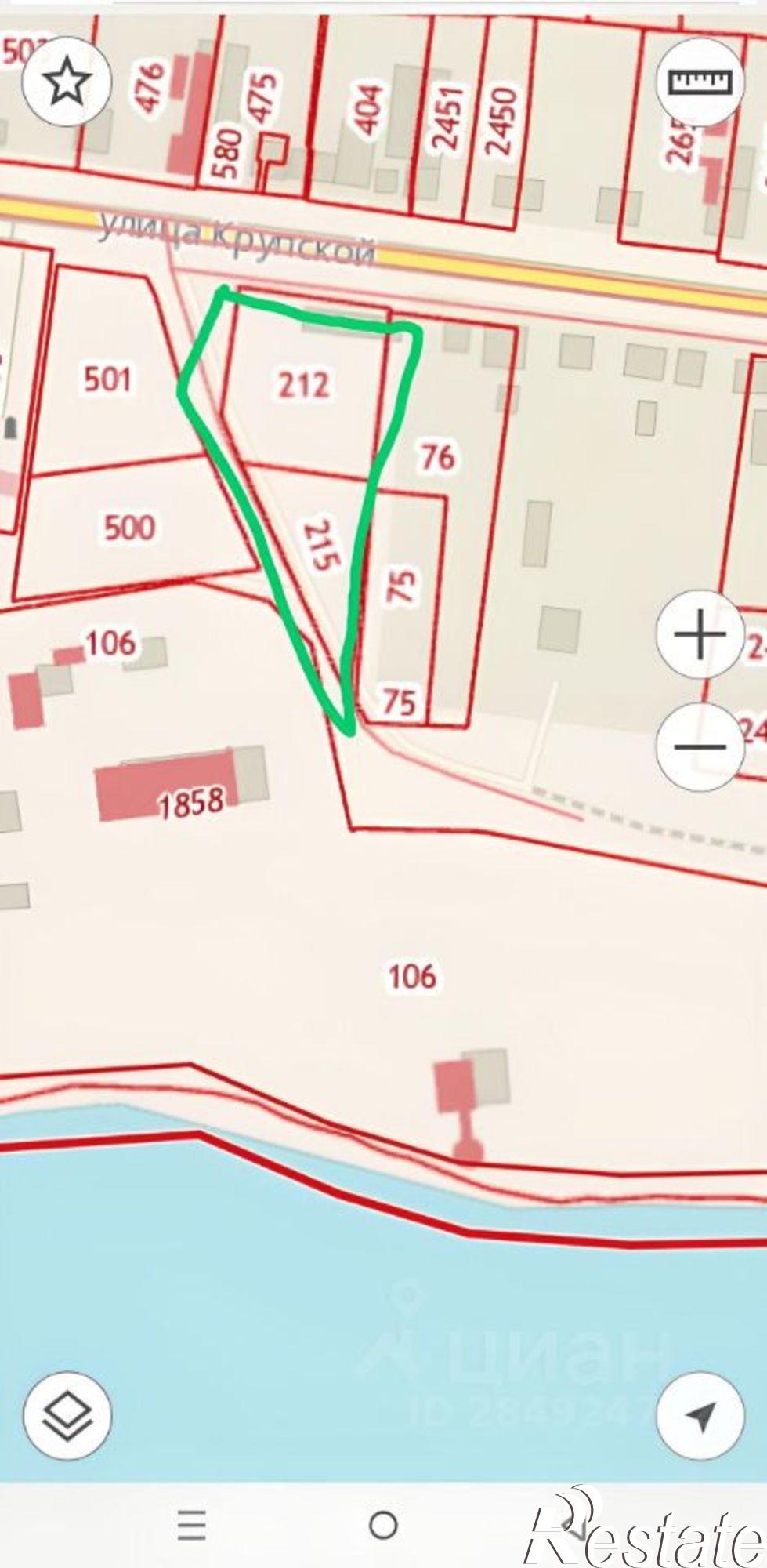 Купить землю, земельный участок за 9 500 000 рублей на ул Крупской, 44