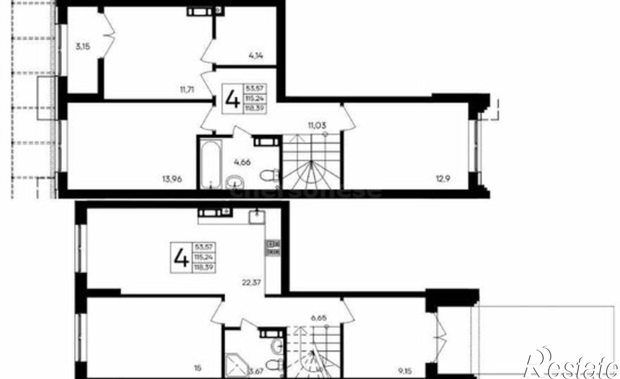 Купить квартиру за 21 310 200 рублей на ул Котляревского, 9