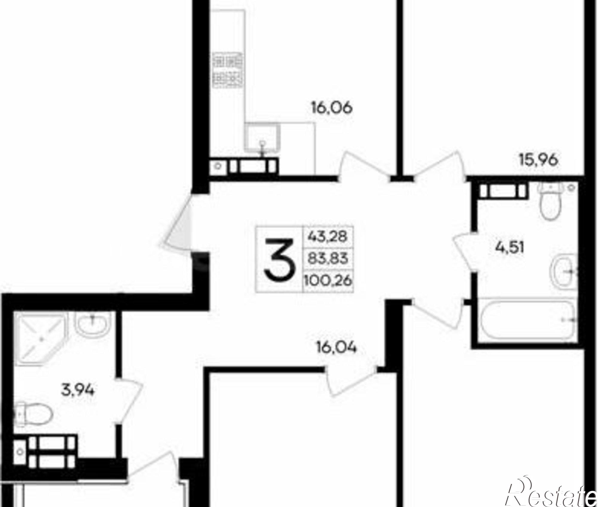 Купить квартиру за 19 049 400 рублей на ул Котляревского, 9